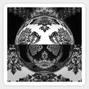 Black & White Damask Print Elegant Sticker